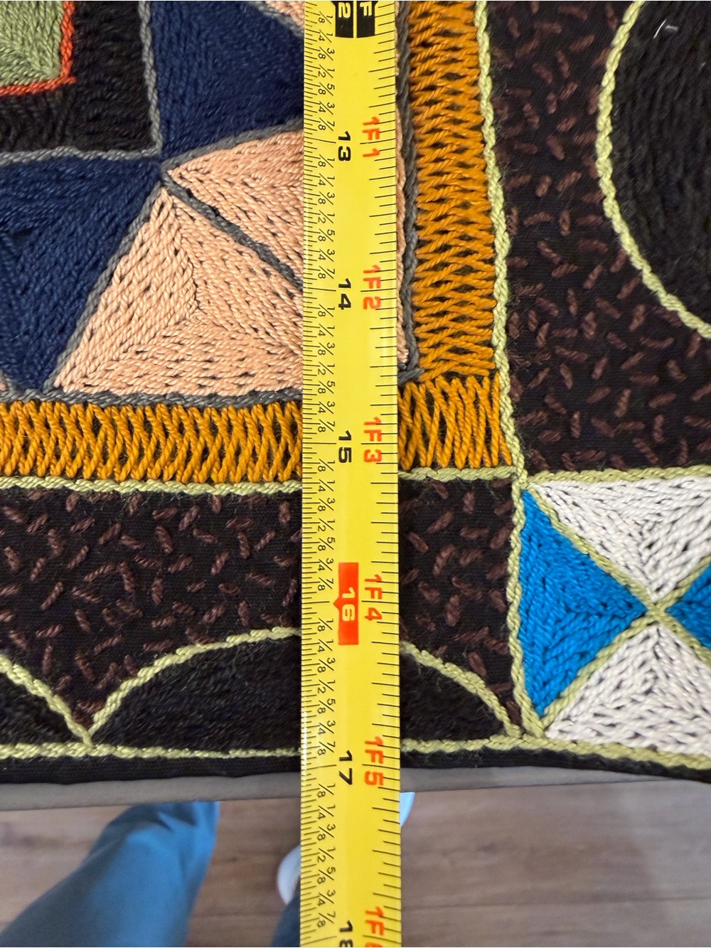 Hand Embroidered African Tribal Boho Accent Throw Pillow Covers 17” Set Of 2 - Picture 11 of 11